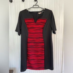 Black and Red, short sleeve dress.
